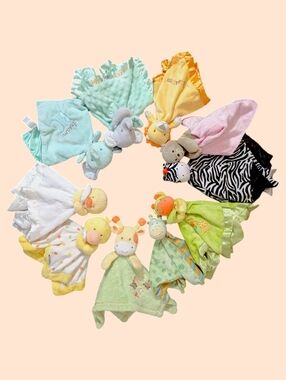 (10) Lovey Security Blankets Plush Baby Stuffed Toy Reseller Wholesale Lot